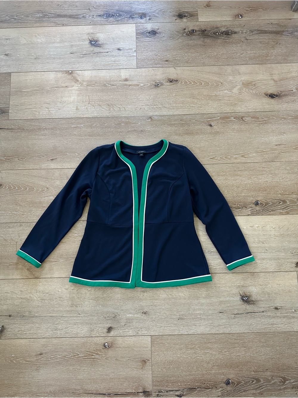 J. Jill Wearever Collection Navy Open Front Cardigan Capsule Career Wear